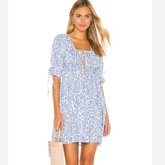 Banjanan Jardin Mini Dress in Delph Bird Size Medium EUC - Picture 1 of 5